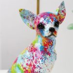 Figurine en résine de Chihuahua, Graffiti, artisanat créatif, décoration – Image 6