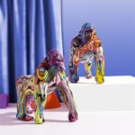 Figurine en résine de Gorille chimpanzé, Graffiti, artisanat créatif, décoration – Image 6