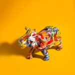 Figurine en résine d'Eléphant, Graffiti, artisanat créatif, décoration – Image 5