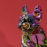 Figurine en résine de Bouledogue Français assis, Graffiti, artisanat créatif, décoration – Image 5