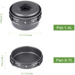 Ensemble d'ustensiles de cuisine de camping en aluminium, 11 pièces – Image 5