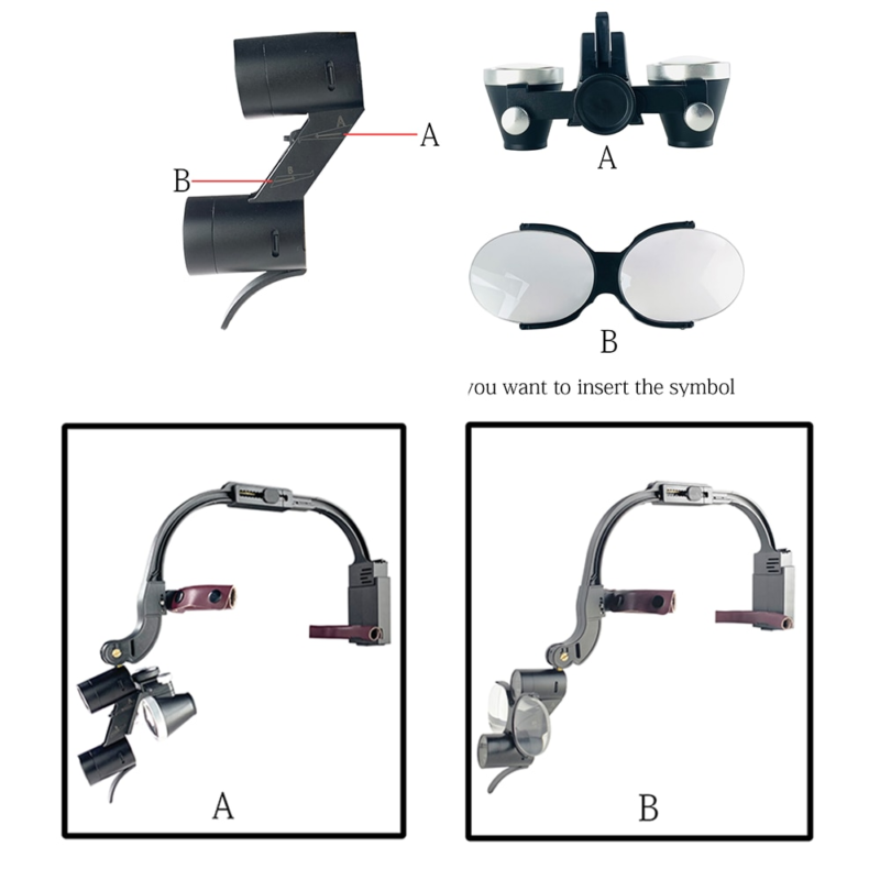118187-bd5szb.png Lunettes loupe binoculaire LED 5W, grossissement 2.5X à 3.5X, équipement pour dentiste – Image 3
