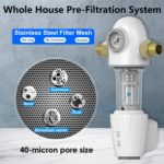 Système de purification d'eau, rinçage automatique, préfiltre à sédiments, 40 microns – Image 2