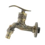 Robinet mural de jardin, sculpté antique, Bronze, Or – Image 3