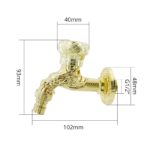 Robinet mural de jardin, sculpté antique, Bronze, Or – Image 5