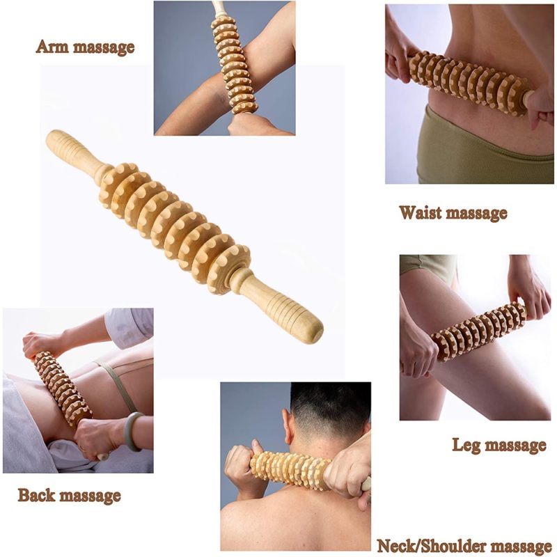 Lot de 2 rouleaux de massage maderothérapie en bois, point de déclenchement, relaxation – Image 5