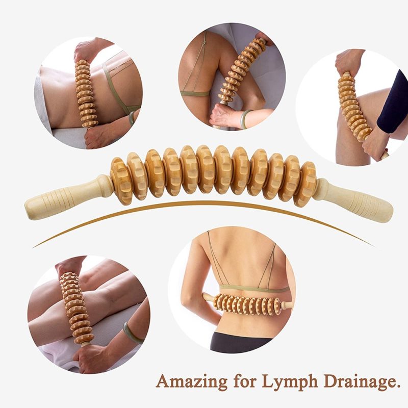 Lot de 2 rouleaux de massage maderothérapie en bois, point de déclenchement, relaxation – Image 4