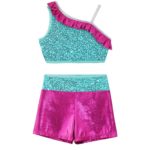 Costume de danse à paillettes pour fille, danse de Ballet, spectacle sur scène