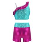 Costume de danse à paillettes pour fille, danse de Ballet, spectacle sur scène – Image 5