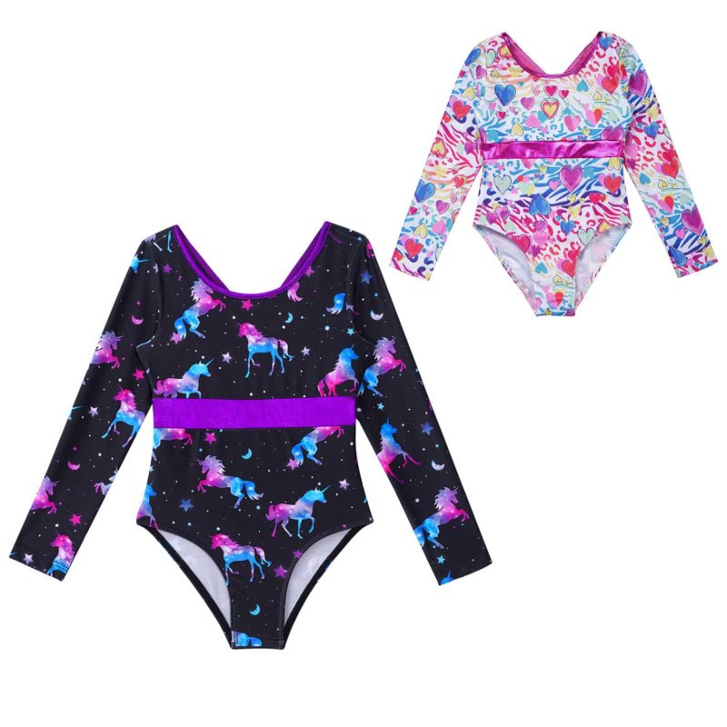 Body de danse de ballet pour fille, justaucorps à manches longues – Image 2