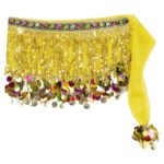 Écharpe de hanche pour danse du ventre, jupe à paillettes brillantes et chaîne à la taille – Image 6