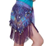 Ceintures de danse du ventre, à pampilles, en maille extensible, franges, écharpe de hanche – Image 3