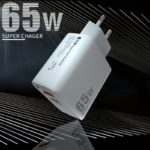 Chargeur rapide 65W, QC 3.0, à double ports PD et USB C, pour MacBook, iPad, iPhone, Samsung