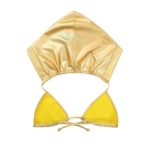 Soutien-gorge à capuche pour femme, brillant, métallique, décolleté en V profond, dos nu – Image 6