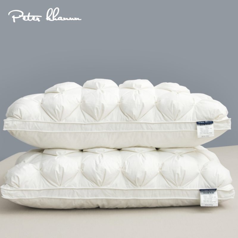 Oreiller rectangulaire en duvet d'oie blanc, de style 3D, 48x74cm, 100% coton égyptien – Image 1