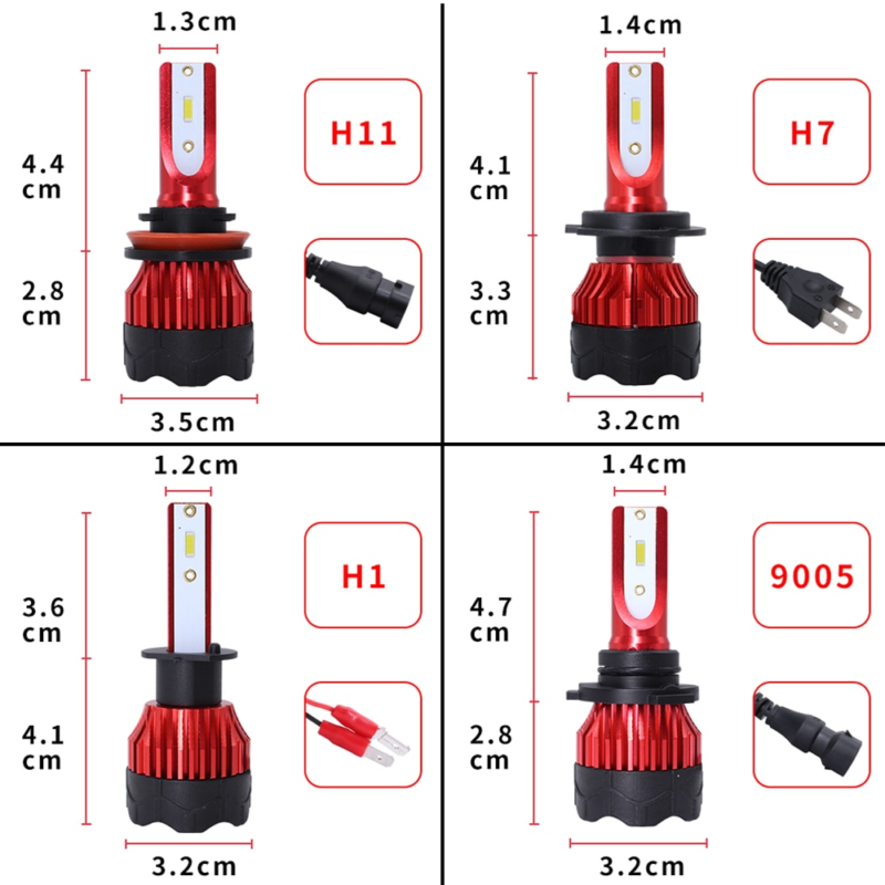 Lot de 2 ampoules LED, H8, H9, H1, H11, H3, H7, H27/881, H27/880, 9004, 9007, 9005/HB3, H4, 9006/HB4, H13 – Image 7