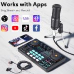 Kit table de mix avec microphone, Interface Audio, streaming en direct, podcasting – Image 3