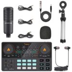Kit table de mix avec microphone, Interface Audio, streaming en direct, podcasting – Image 6