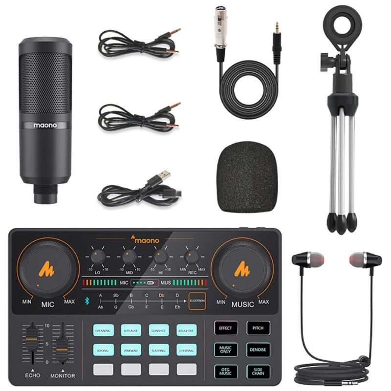 Kit table de mix avec microphone, Interface Audio, streaming en direct, podcasting – Image 6