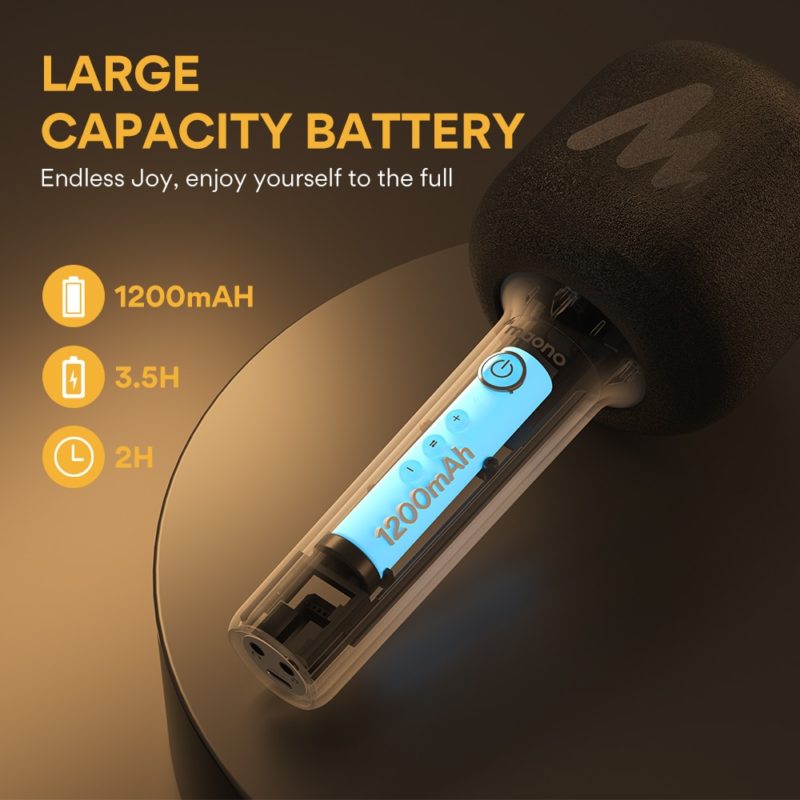 Microphone de karaoké portable, connexion sans fil intelligente, Bluetooth – Image 5