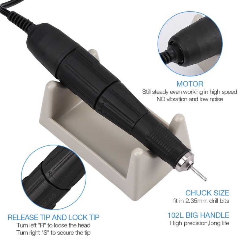 Ponceuse à ongles électrique professionnelle, manucure et pédicure avec pédale, en acier inoxydable, 35'000 RPM – Image 5