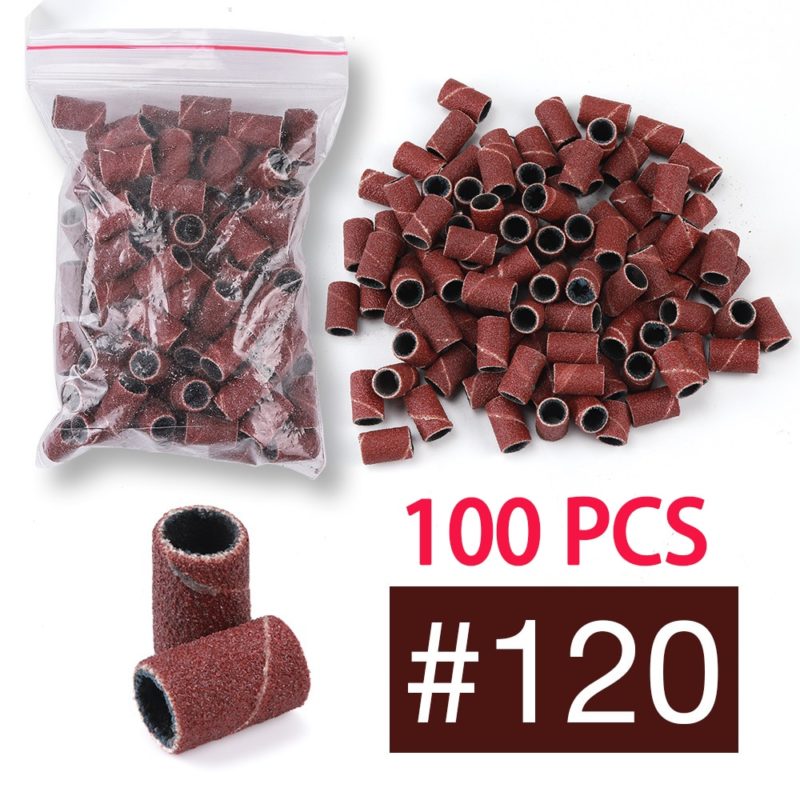 120906-q0ezat.jpg Bandes abrasives pour ponceuse à ongles, 100 pièces, 80#. 120#. 180#, 6 mm – Image 3