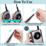 Ponceuse à ongles portable, 35'000 tr/min, rechargeable, kit complet – Image 6