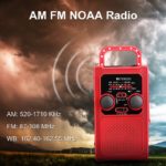 Radio portable d'urgence FM, AM, NOAA, SOS à LED, éclairage à manivelle, pour camping – Image 3