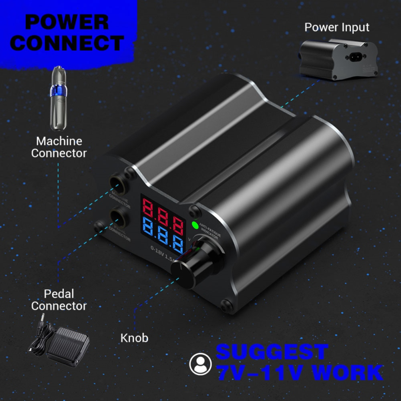 Kit de stylo de tatouage professionnel réglable, rotatif, avec pédale, pour maquillage permanent – Image 9