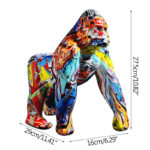Figurine en résine de Gorille chimpanzé, Graffiti, artisanat créatif, décoration – Image 9