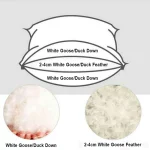 Oreiller rectangulaire en duvet d'oie blanc, de style 3D, 48x74cm, 100% coton égyptien – Image 7