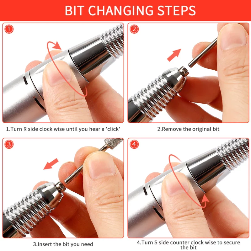 Ponceuse à ongles professionnelle 36W, 30'000 tr/min, portable, charge sans fil, manucure et pédicure – Image 5