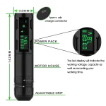 Machine à tatouer sans fil avec écran LED et moteur sans noyau, rotative, rechargeable, 1800mah – Image 7