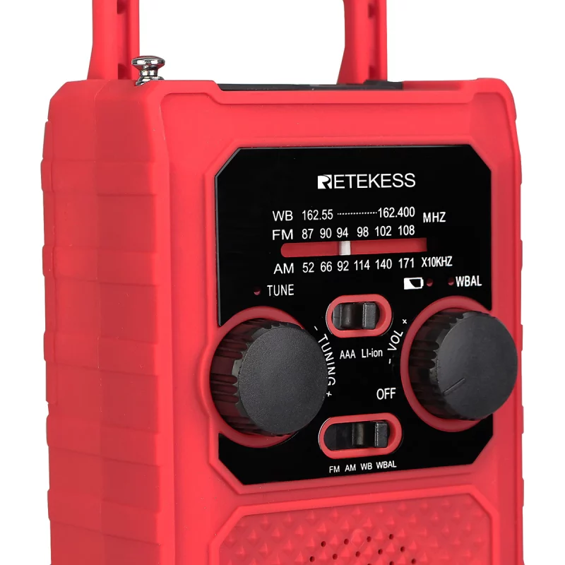 Radio portable d'urgence FM, AM, NOAA, SOS à LED, éclairage à manivelle, pour camping – Image 10