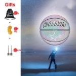 Ballon de basket holographique réfléchissant, officiel taille 7, résistant à l'usure, avec sac filet et aiguille – Image 3
