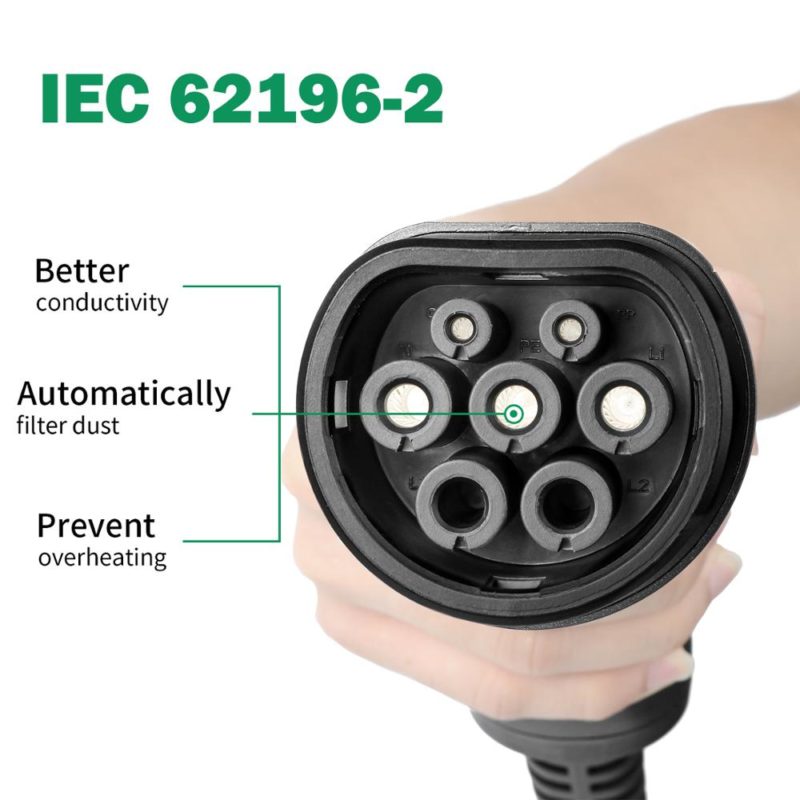 122993-j05kqa.jpg Borne de charge pour voiture électrique EV, câble type 2, IEC 62196-2, niveau 2, 240 V, 7,6 kW, 32A – Image 7