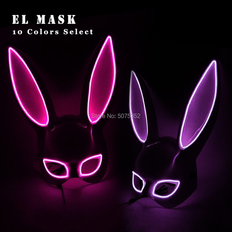 123326-p8vveo.jpg Masque LED de lapin, déguisement, néon lumineux – Image 3