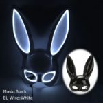 Masque LED de lapin, déguisement, néon lumineux – Image 5