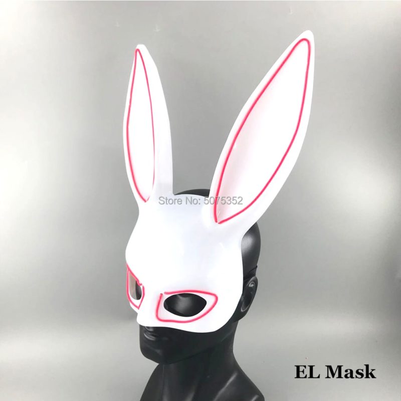 123326-zszjit.jpg Masque LED de lapin, déguisement, néon lumineux – Image 4