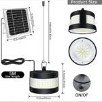 Kit de lampe solaire suspendue avec télécommande, IP65, 2200mah/3.7v, 6000-6500K – Image 10