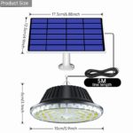 Kit de lampe solaire suspendue avec télécommande, IP55, intérieur et extérieur, 600 lumens, 4000 mAh – Image 8