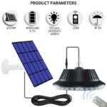 Kit de lampe solaire suspendue avec télécommande, IP55, intérieur et extérieur, 600 lumens, 4000 mAh – Image 7