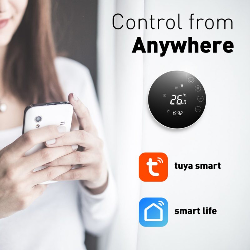 125483-dkod04.jpg Thermostat intelligent pour chauffage au sol, WiFi, Alexa, Tuya, Google, standard UE – Image 2