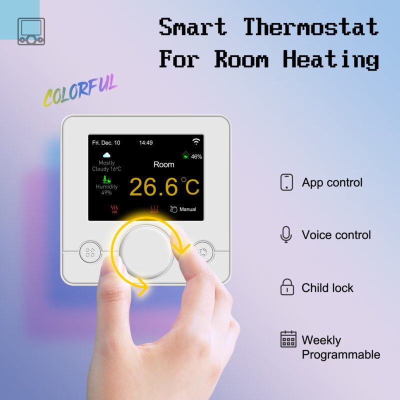 125540-q4l8m0.jpg Thermostat intelligent pour chauffage au sol TCR7, Wifi, Alexa, Tuya, Google, standard UE – Image 2
