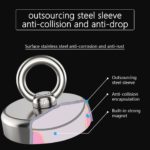 Aimant de pêche surpuissant en néodyme, avec corde de 10 m, crochet et gants – Image 2