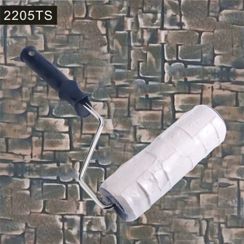 Rouleau de peinture décoratif en caoutchouc, gaufrage, imitation pierre, professionnel, 2205TS – Image 2