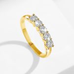 Bague en diamant Moissanite, anneau en Argent 925, 5 pierres, 1Ct, certificat GRA