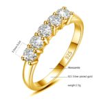 Bague en diamant Moissanite, anneau en Argent 925, 5 pierres, 1Ct, certificat GRA – Image 5