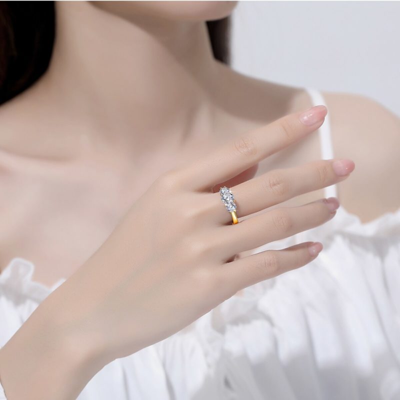 126049-bzwf7t.jpg Bague en diamant Moissanite, anneau en Argent 925, 2Ct, certificat GRA – Image 3