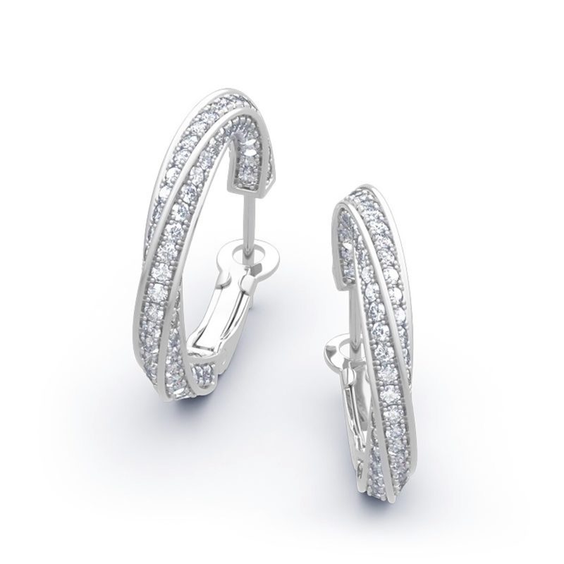 Boucles d'oreilles en diamant Moissanite, en Argent 925, 7.5Ct, certificat GRA – Image 4